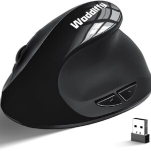 Woddiffy Ergonomic Mouse, Vertical Wireless Mouse,Battery Powered Black