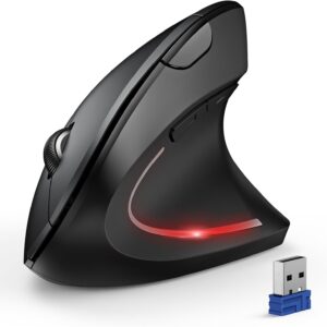 TECKNET Ergonomic Mouse, 4800 DPI Wireless Bluetooth Vertical, 3-Device